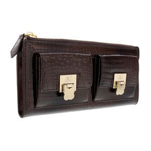 J&C J11-012 MORO Brown Zippered  Large Wallet